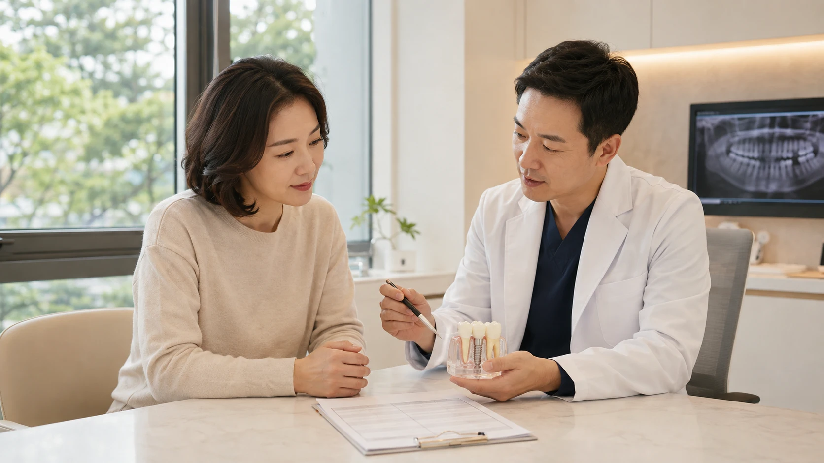 앞니 임플란트 상담 준비 사진